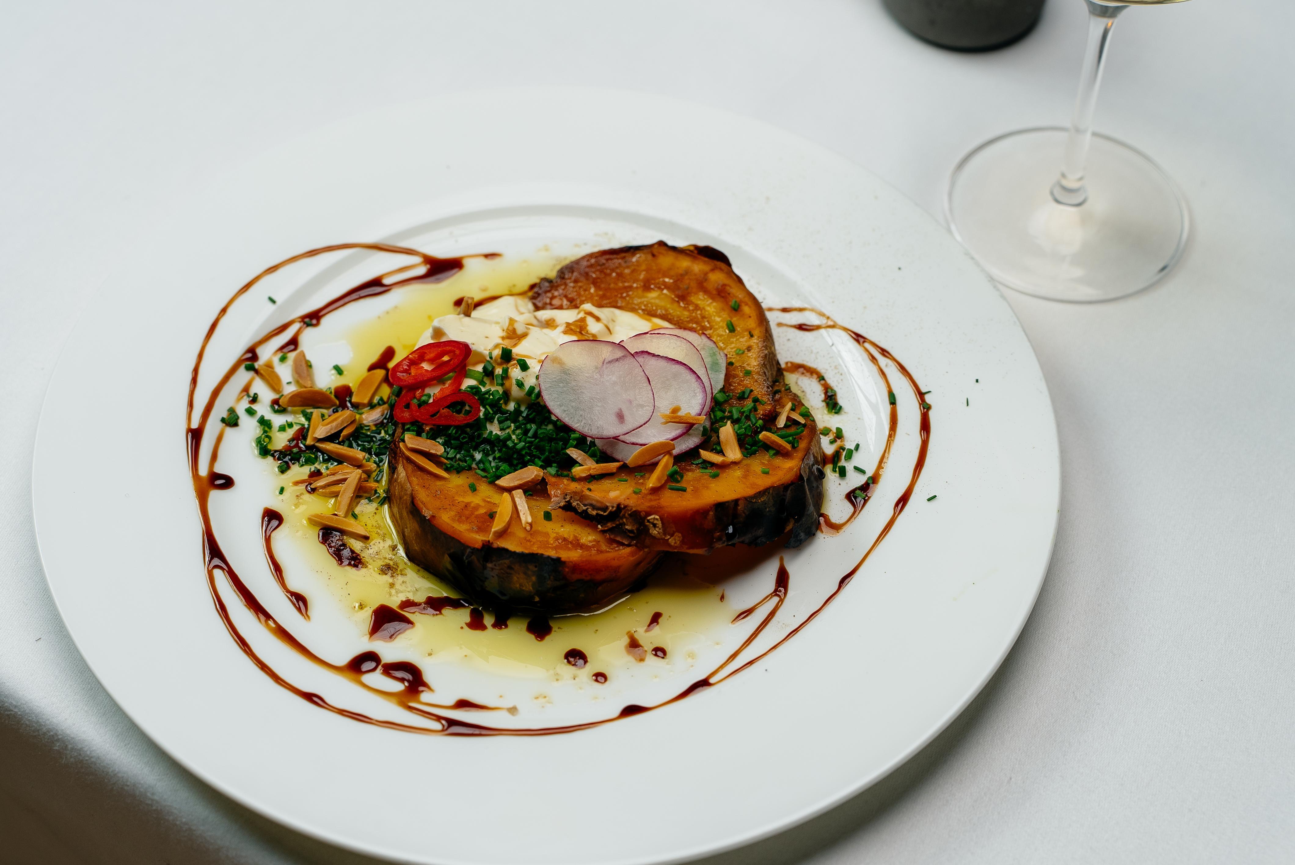 Precise Resort Bad Saarow Esterno foto Aubergine with goat's cheese
